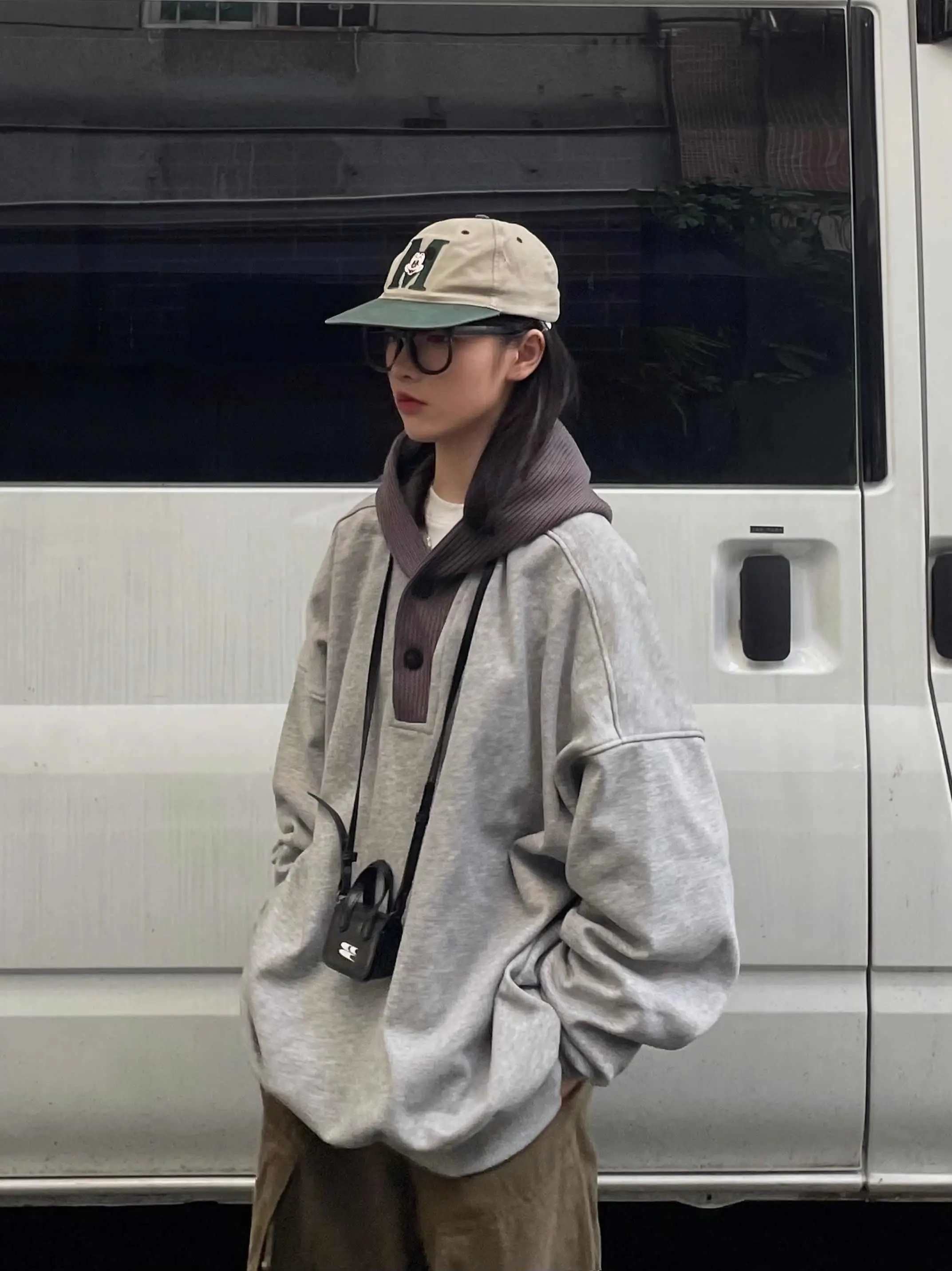 

Свободная толстовка с капюшоном в японском винтажном стиле, повседневная, комфортная, с вафельным узором