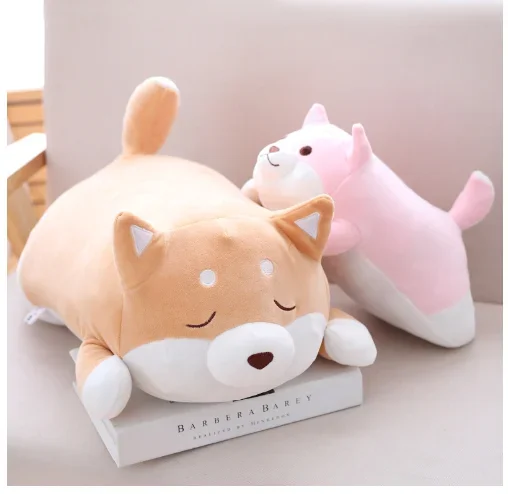 2024 New arrival 55cm Soft Stuffed Animal Plushies Lying Sleep Dog Hug Pillows Bedroom Kwaii Cute Doll For Kids Gift