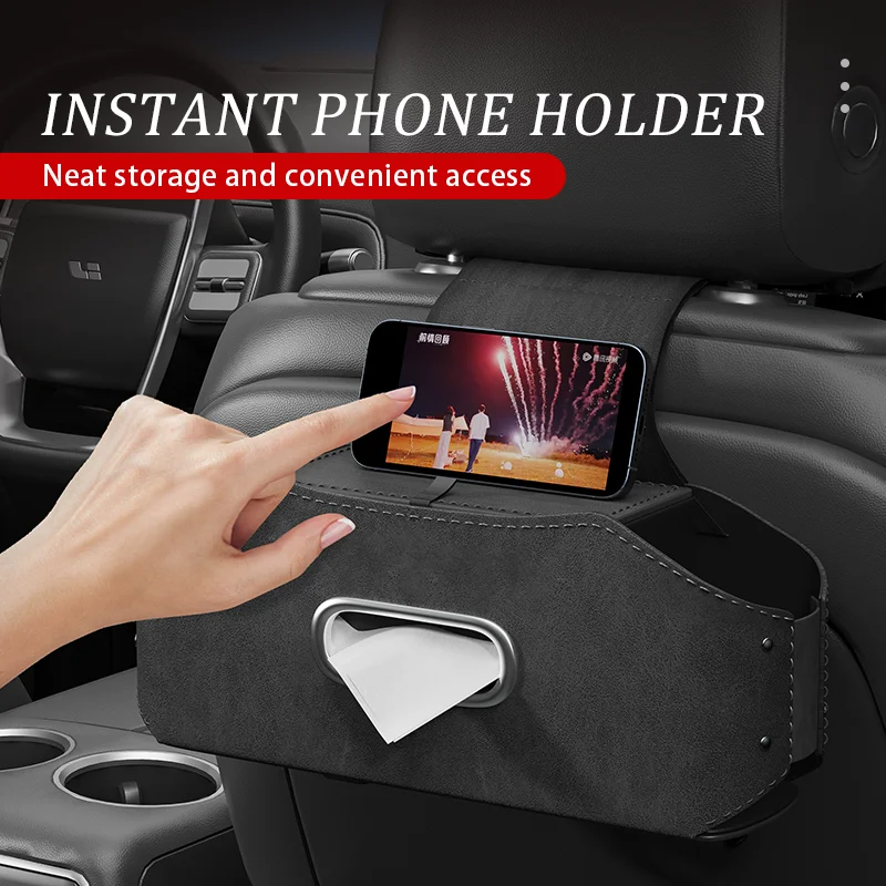 

Car Seat Back Organizer Multi-Functional Backseat Storage Bag Tissue Holder Hook Hanging Backseat Storage Bag Seat Accessories