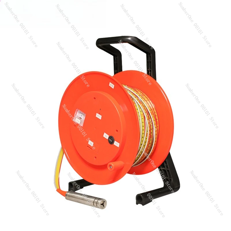 Steel ruler water level gauge, portable groundwater level bathymeter, stainless steel cable well depth gauge