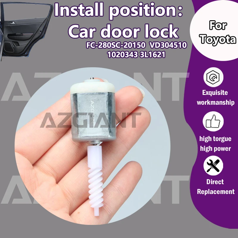 AZGIANT For Toyota Camry/Avalon MK2/Harrier SXU15/Prius/Platz Car Door Lock Actuator Latch system inner 12V Motor FC-280SC-20150
