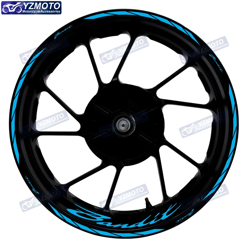 For Suzuki Bandit Motorcycle accessories 17 Inch Front and Rear Decal Wheel Hub Waterproof Reflective Rim Decoration Stickers