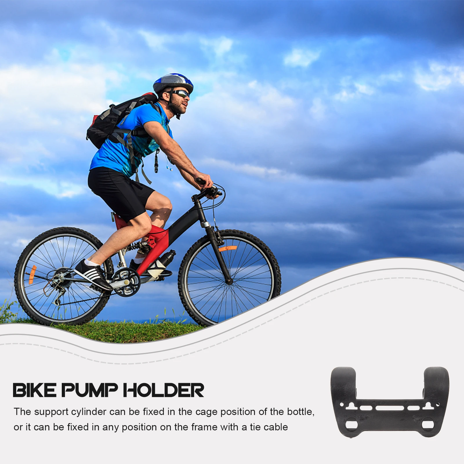 

Bike Pump Holder Lightweight Durable Frame Mount Bottle Cage Compatible Cycling Inflator Storage Rack Accessory Pump Clip