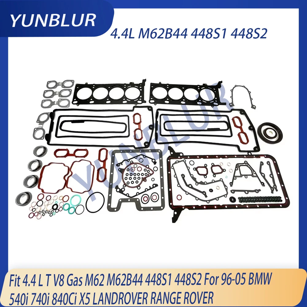 Engine Parts Full Gasket Set Fit 4.4 L T V8 Gas M62 M62B44 448S1 448S2 For 96-05 BMW 540i 740i 840Ci X5 LANDROVER RANGE ROVER