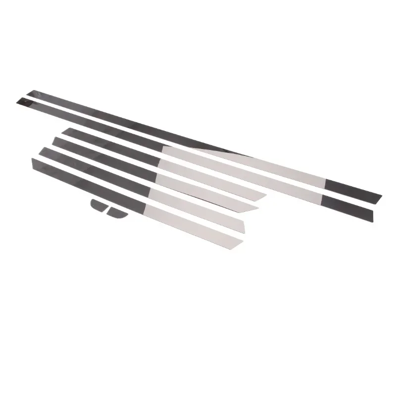 ل ريفيان R1T 2022-2025 الفولاذ المقاوم للصدأ الفضة باب السيارة الجسم الجانب الديكور شرائط ملصق الكسوة اكسسوارات السيارات الخارجية