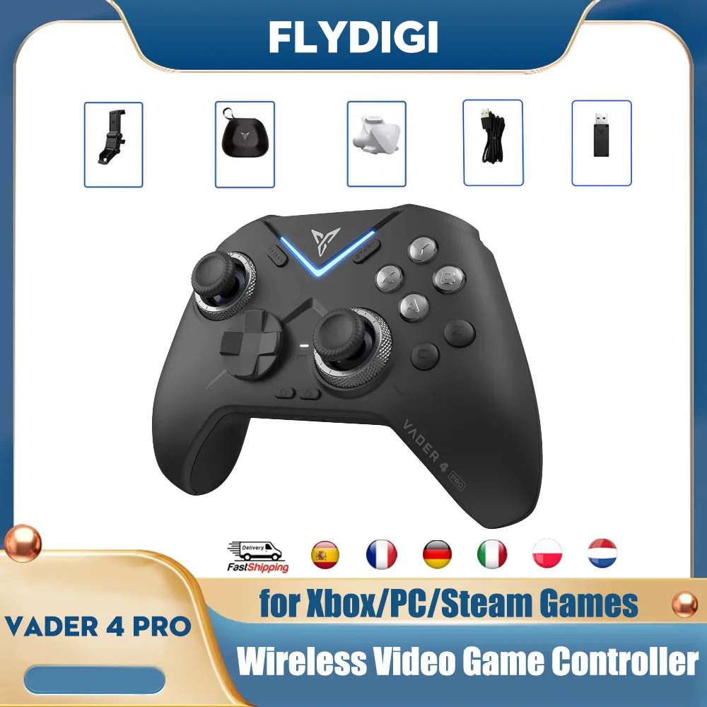 Vader 4 Pro contrôleur de jeu vidéo manette de jeu à poignée athlétique sans fil Bluetooth avec bascule Hall pour jeux Xbox/PC/Steam