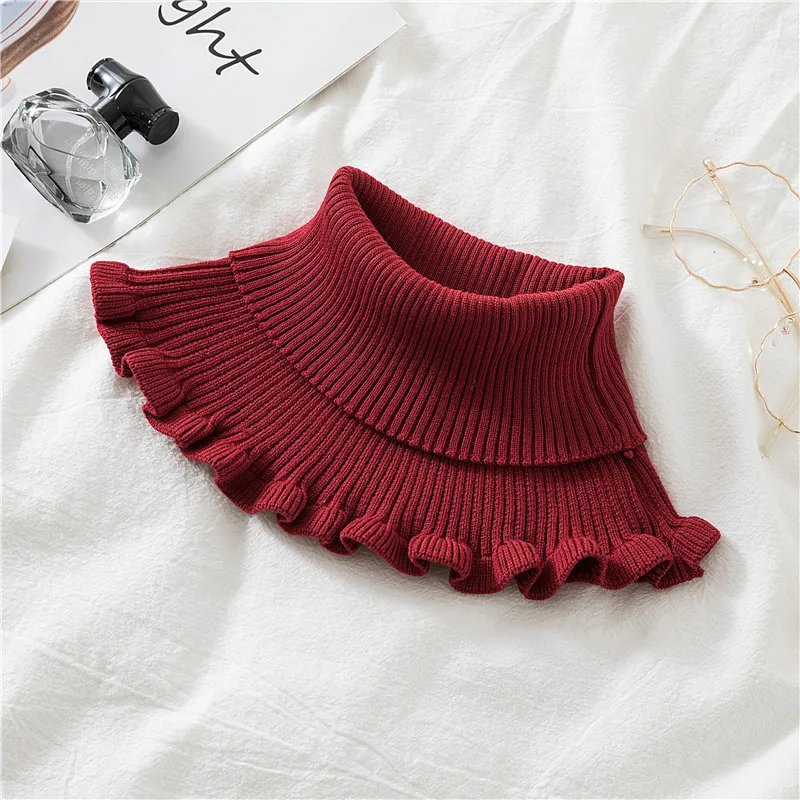 Teens &Adult Neck warmer Knitted Cotton/acrylic Snood Fake Sweater Collar Winter Warm Cute Turtle Neck Scarf