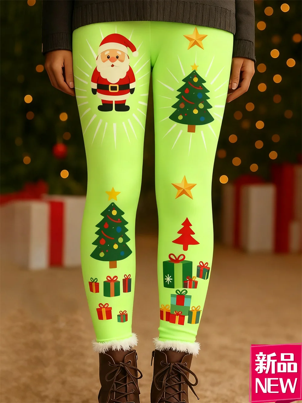 여성용 크리스마스 패턴 탄성 레깅스 3D 프린트 패션 크리에이티브 Y2k 스타일 요가 바지 축제 야외 캐주얼 하이 웨이스트 팬츠