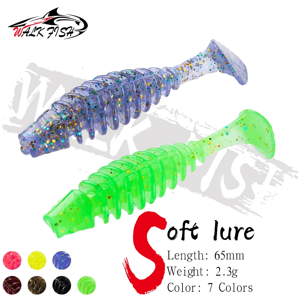 WALK FISH 6PCS 6,5 cm 2,3g Neue Schwimmende Weicher Köder Wobbler Swimbait Bass Angeln Zubehör Lockt Künstliche weiche Köder Forelle