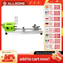 ALLSOME BG-3306 Variabler Geschwindigkeit Mini Tisch Holz Drehmaschine MICRO Drechseldrehmaschine Drehmaschine Schleifen Polieren Perlen Bohrer Dreh Werkzeug Set