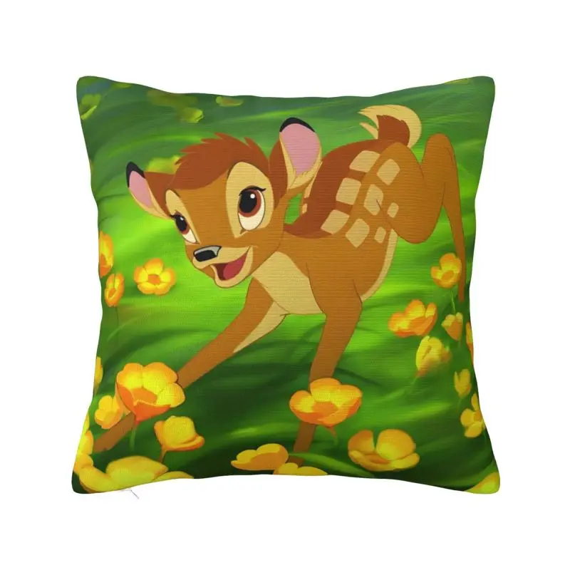 Funda de almohada cuadrada de Manga con dibujos de conejo Bambi personalizada, decoración del hogar, funda de cojín clásica con estampado de doble cara 3D para coche