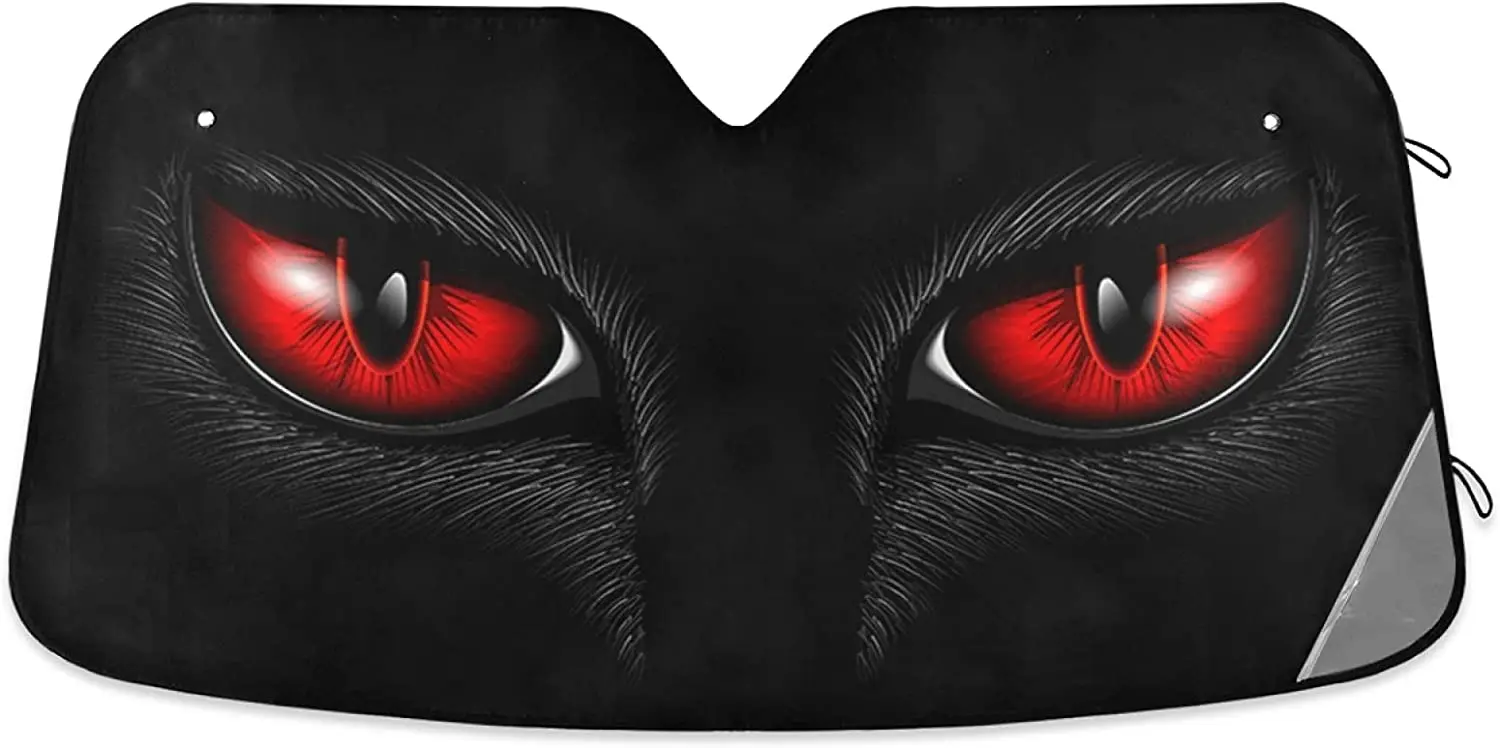 

Dussdil Red Cat Eyes Car Windshield Sun Shades Panther Eye Sunshade Window Visor Cover Reflective UV Rays Protector Keep Your Ve