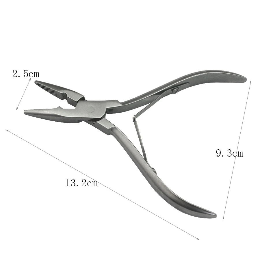 1 PC 5 inch Silver Stainless Steel Clamp Hair Extension Plier with hole Keratin Hair Extensions Ring Removal Tools