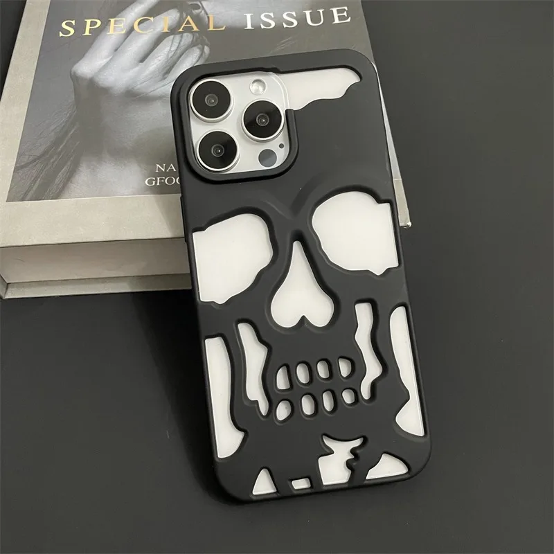 Coole Hohlraum-Wärmeableitungs-Handyhülle mit Totenkopf-Ghostface-Plattierung für iPhone 18 17 16 Pro Max 15 14 13, modische, schlanke Hülle – Detail 8