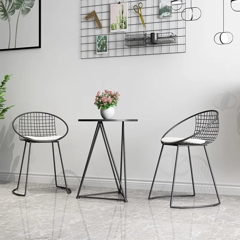 Internet celebrity Nordic milk tea shop dining table and chair small round table and chair combination simple modern home balcon