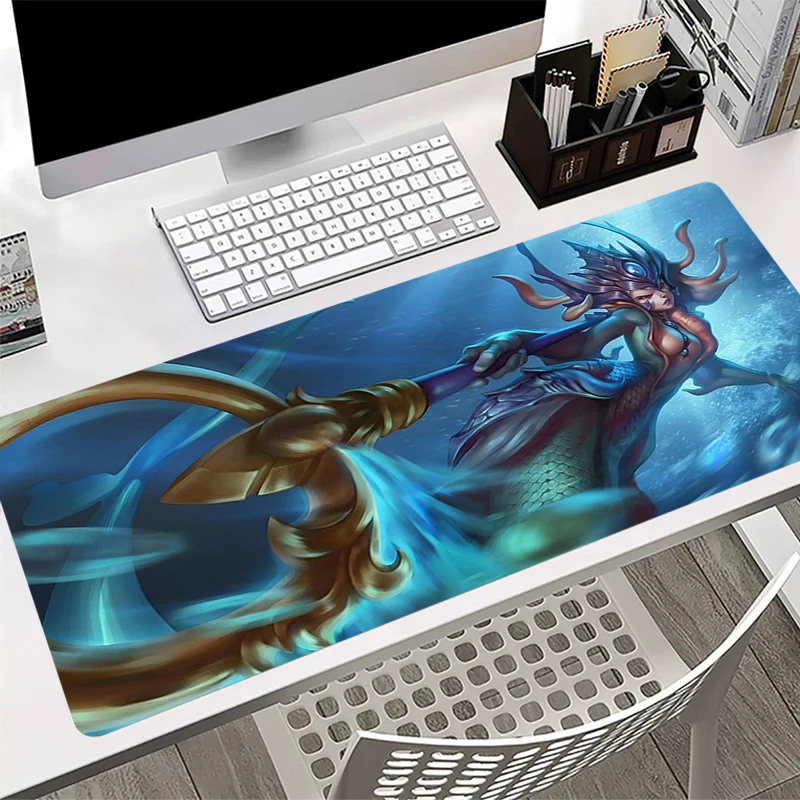 Large Gaming Mousepads League of Legends Nami Computer Soft Mousepad 900x400 Desk Pads For PC Keyboard Mats Non-slipTable Rug