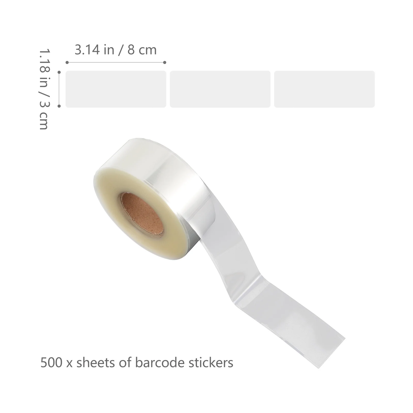 

500Pcs Clear Label Protector Barcode Sticker Waterproof Dirt Resistant for Home School Hospital Clothing Store Use