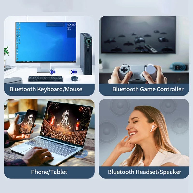 Super Sale USB Bluetooth6.0 Dongle Bluetooth6.0 Receiver Transmitter Adapter for Bluetooth Keyboard Mouse Headphone Speaker