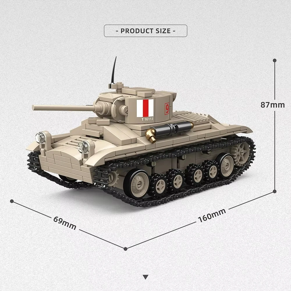 第二次世界大戦英国戦車ビルディングブロックキット - クルーザー A13 MK。 I & 歩兵 MK III 装甲車両レンガモデル軍事おもちゃキッズギフト