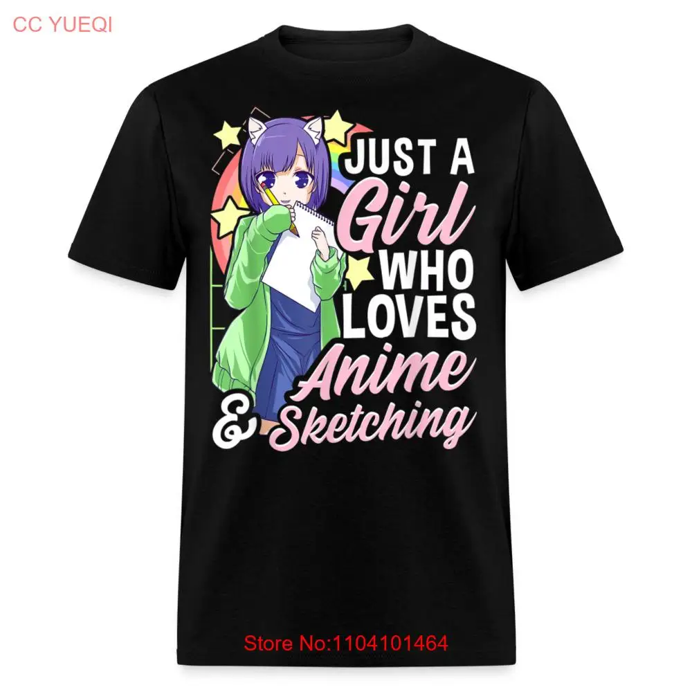 

Cute Anime shirt Just a Girl Who Loves Anime and Sketching Artist T-shirt S-6XL