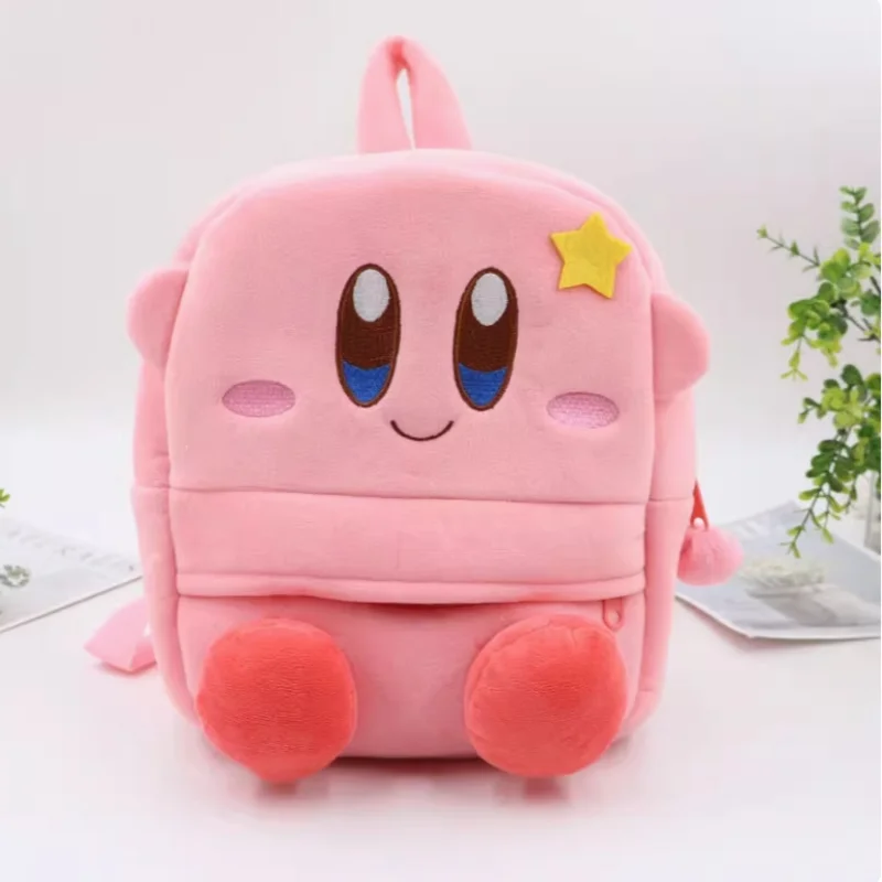 Mochila de Anime Kirby, mochila escolar de felpa con dibujos animados Kawaii, almacenamiento portátil de alta capacidad, bolso de hombro para turismo al aire libre, regalo de Navidad