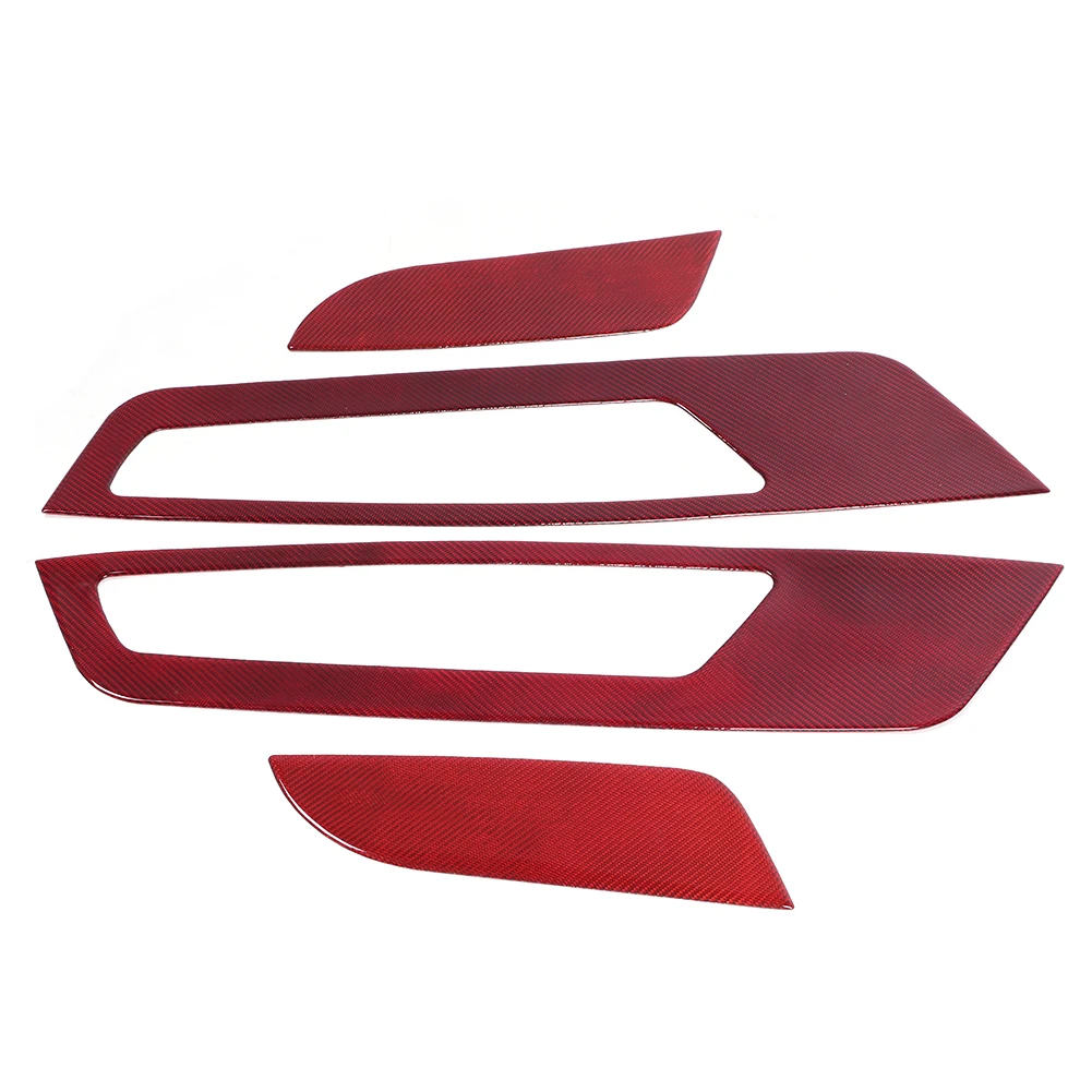 Car Interior Door Panel Trim Decal Red Carbon Fiber Fit for   2009‑ 2013 Car Interior Door Trim Door Panel Decor