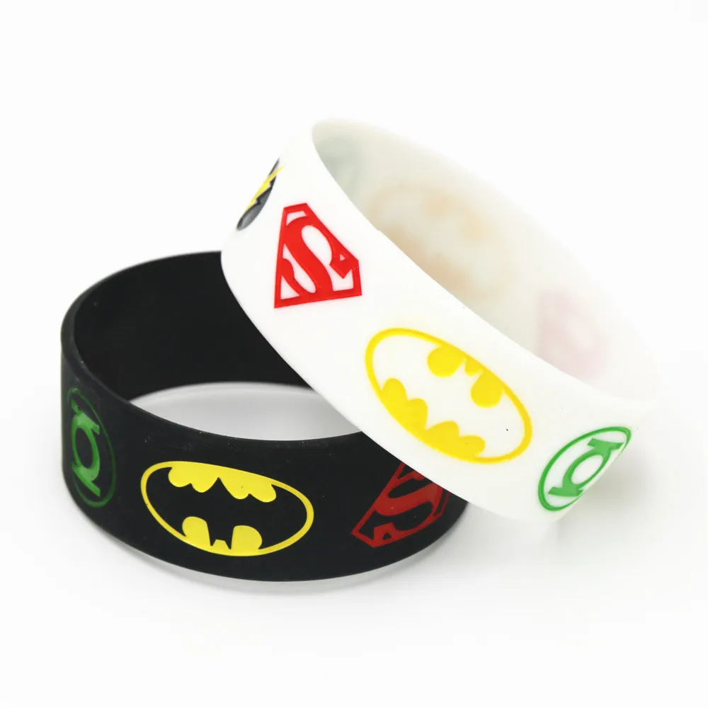 1PC Wide 25mm Bat Black White Movie Silicone Rubber Bracelets & Bangles Men Women Bangles for Fans SH047