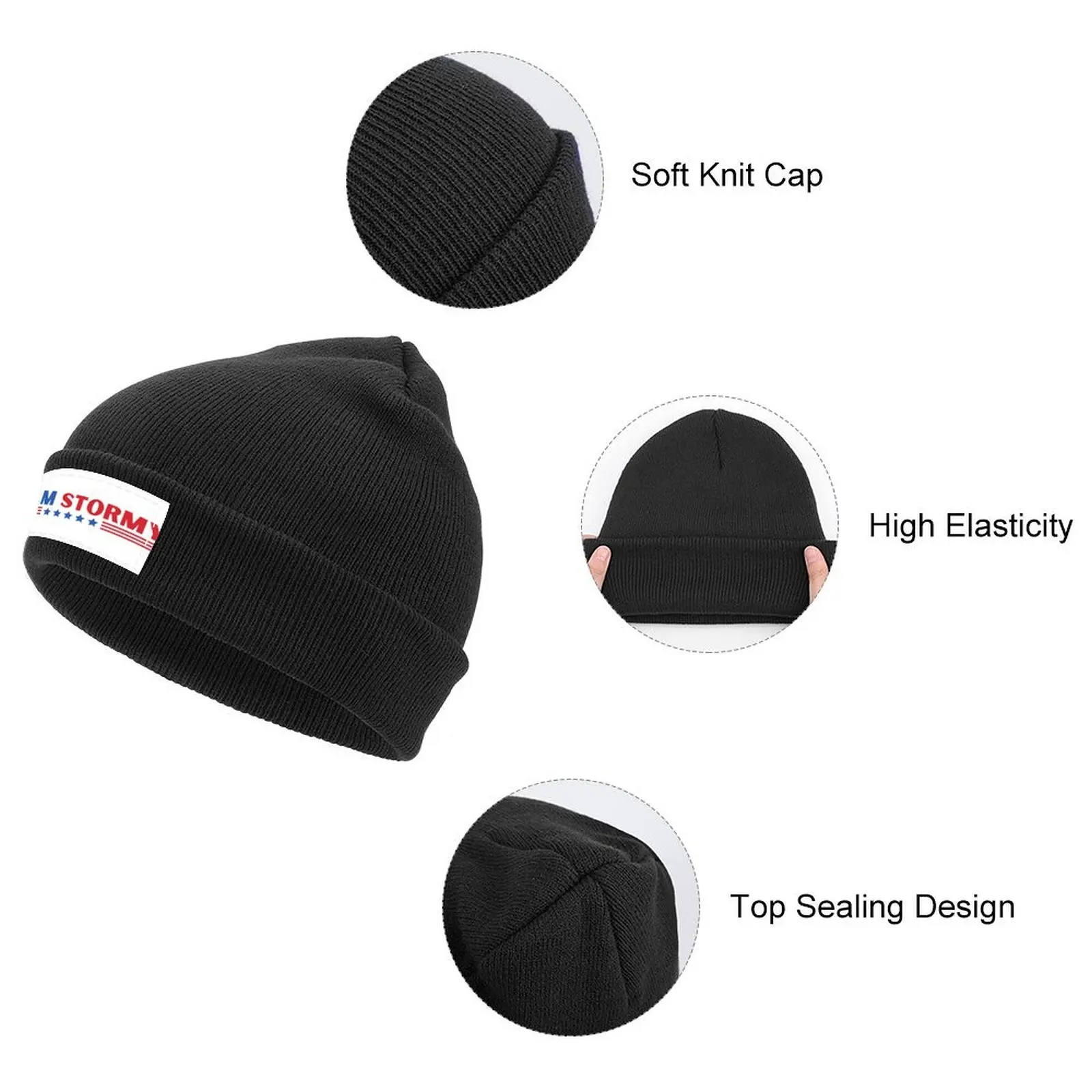 Team Stormy Knitted Cap Hat Man For The Sun Streetwear Mens Hats Women's