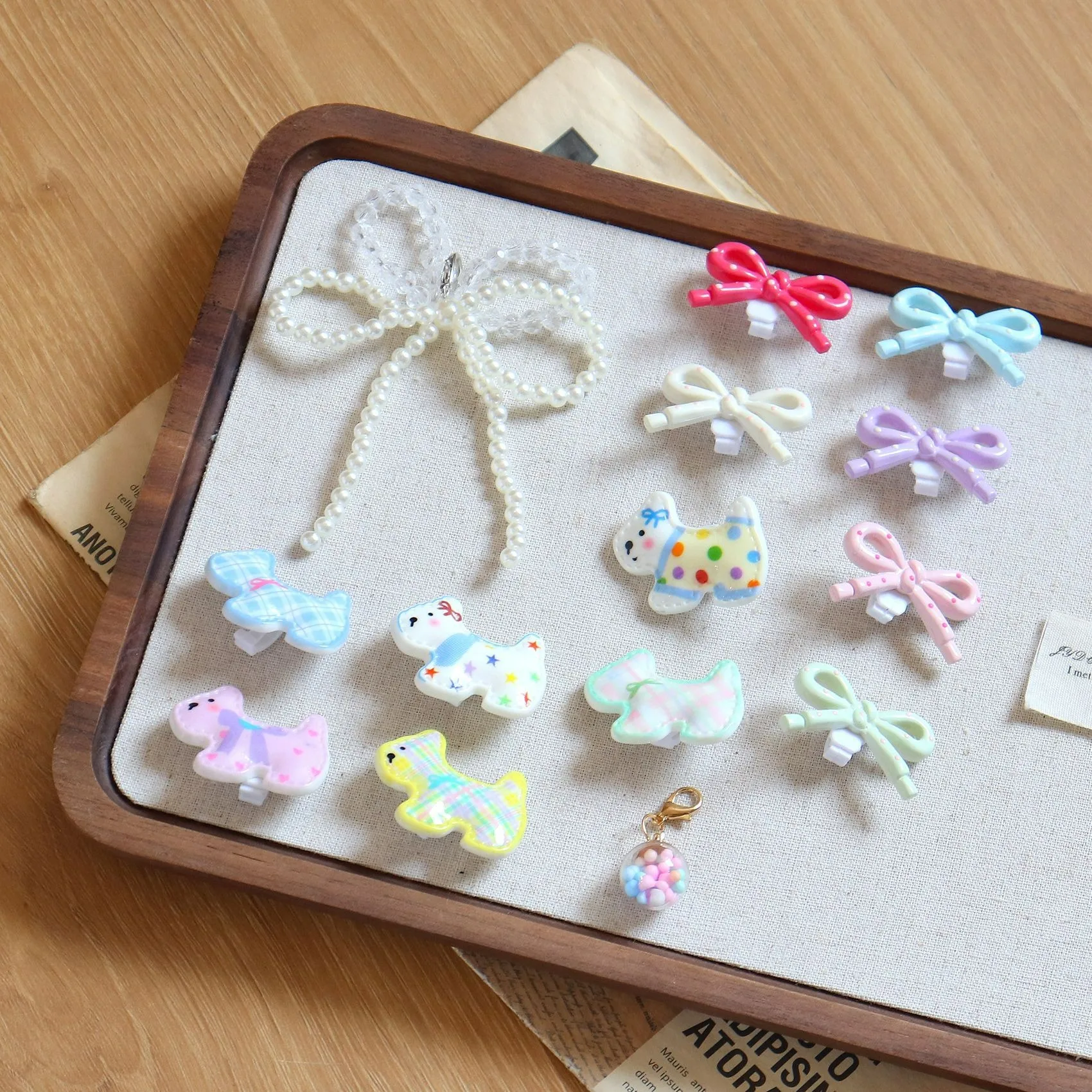 1PCS Removable Cartoon Puppy Shoe Ornaments Sweet Small Bow Shoelace Charms Clips Fashion DIY Decor Accessories for Girls Casual
