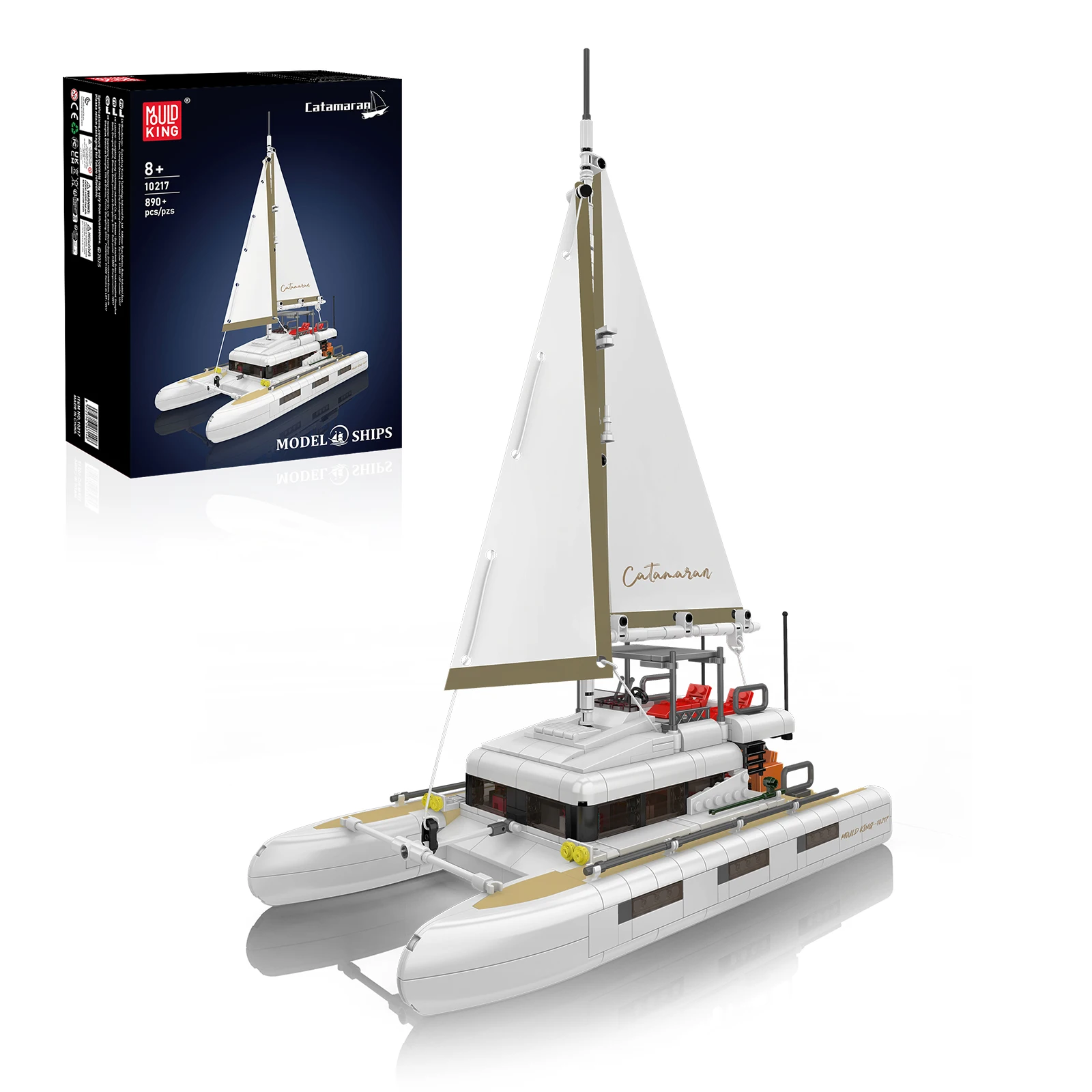 10217 Juego de construcción de velero de doble casco 890 Uds. Juguete de ensamblaje de modelo náutico DIY Premium para coleccionistas de adultos