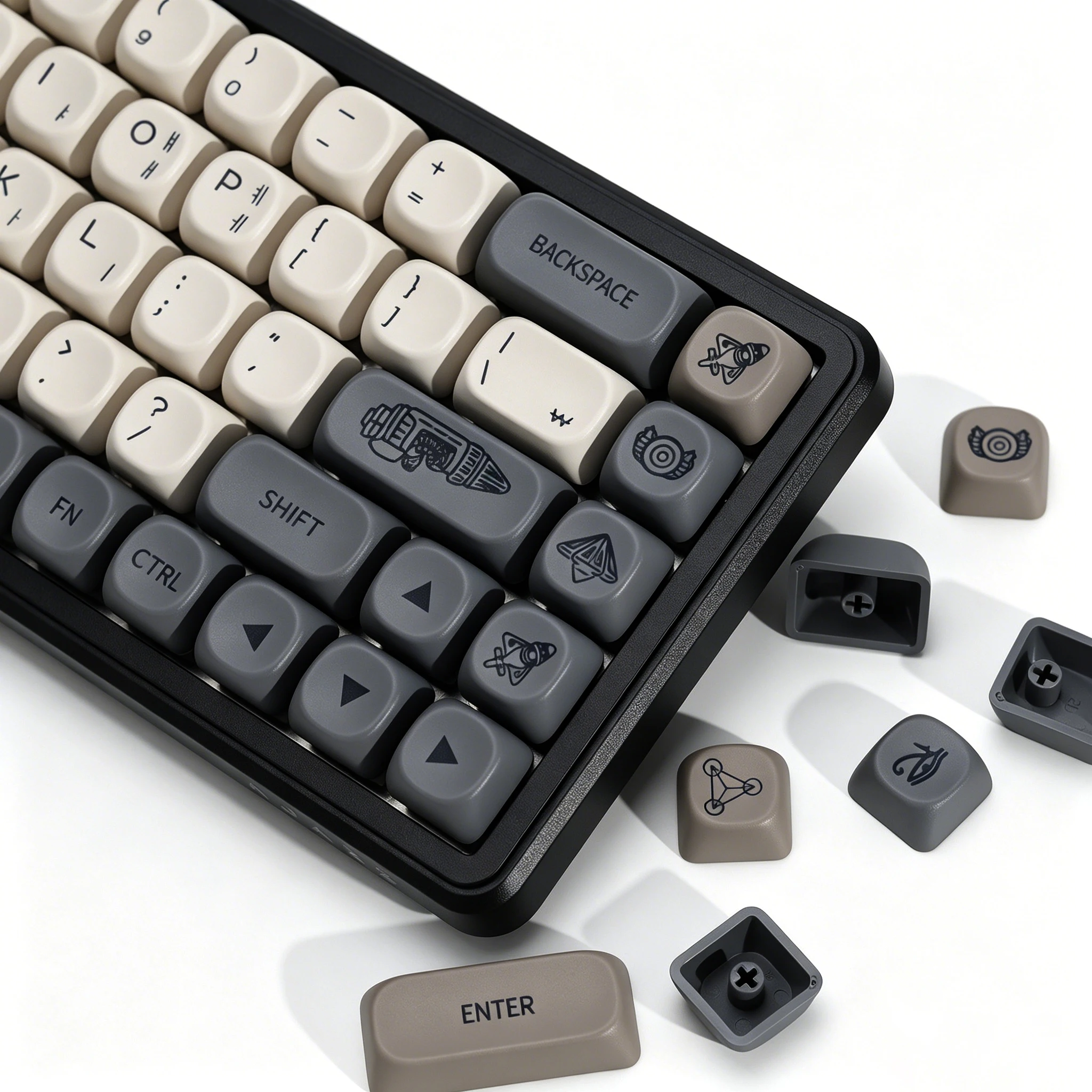 KBDiy Korean Keycaps Retro Vision Theme KOA MOA Profile PBT ISO MAC Keycap For Cherry MX Switches 60% Gaming Mechanical Keyboard