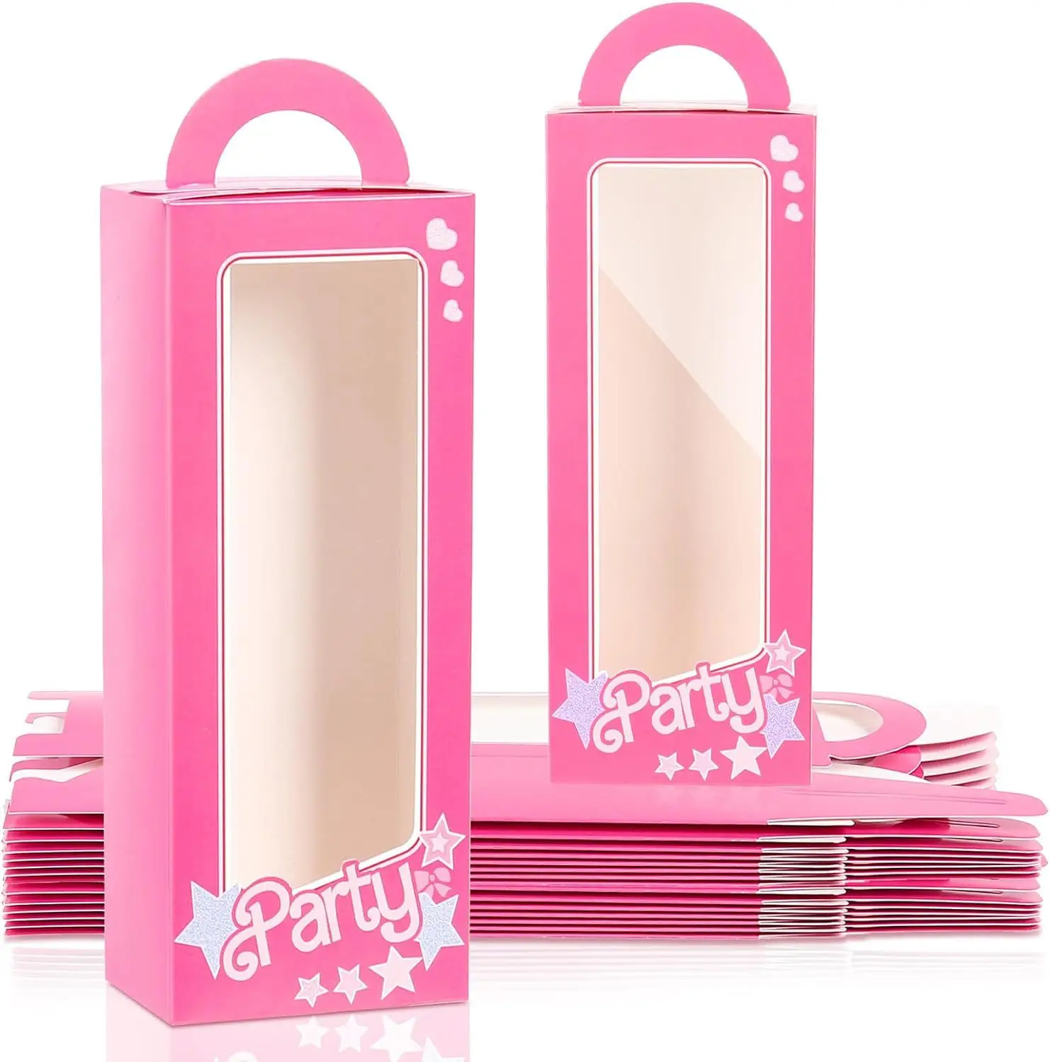 12PCS Barbie Box Party Decoration Pink Girls Gift Box Bag Candy Boxes Favor Bachelorette Birthday Party Baby Shower Supplies