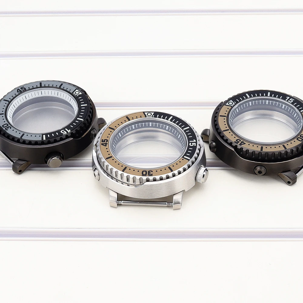 

43mm Waterproof Case For NH34 NH35 NH36 NH38 Movement Stainless Steel Tuna Watch Case Sapphire Crystal 28.5mmDial Luminous Bezel