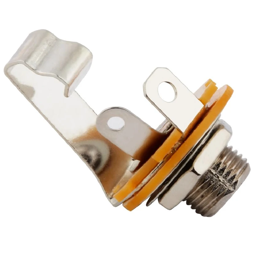 Metal 3 Pole Mono Audio Panel Socket Solder 6.35mm Female Jack with Nut Washer