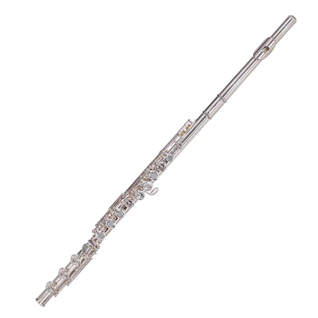 17-Key Silver Tube Curved Array C Flute with Perforated Embossed