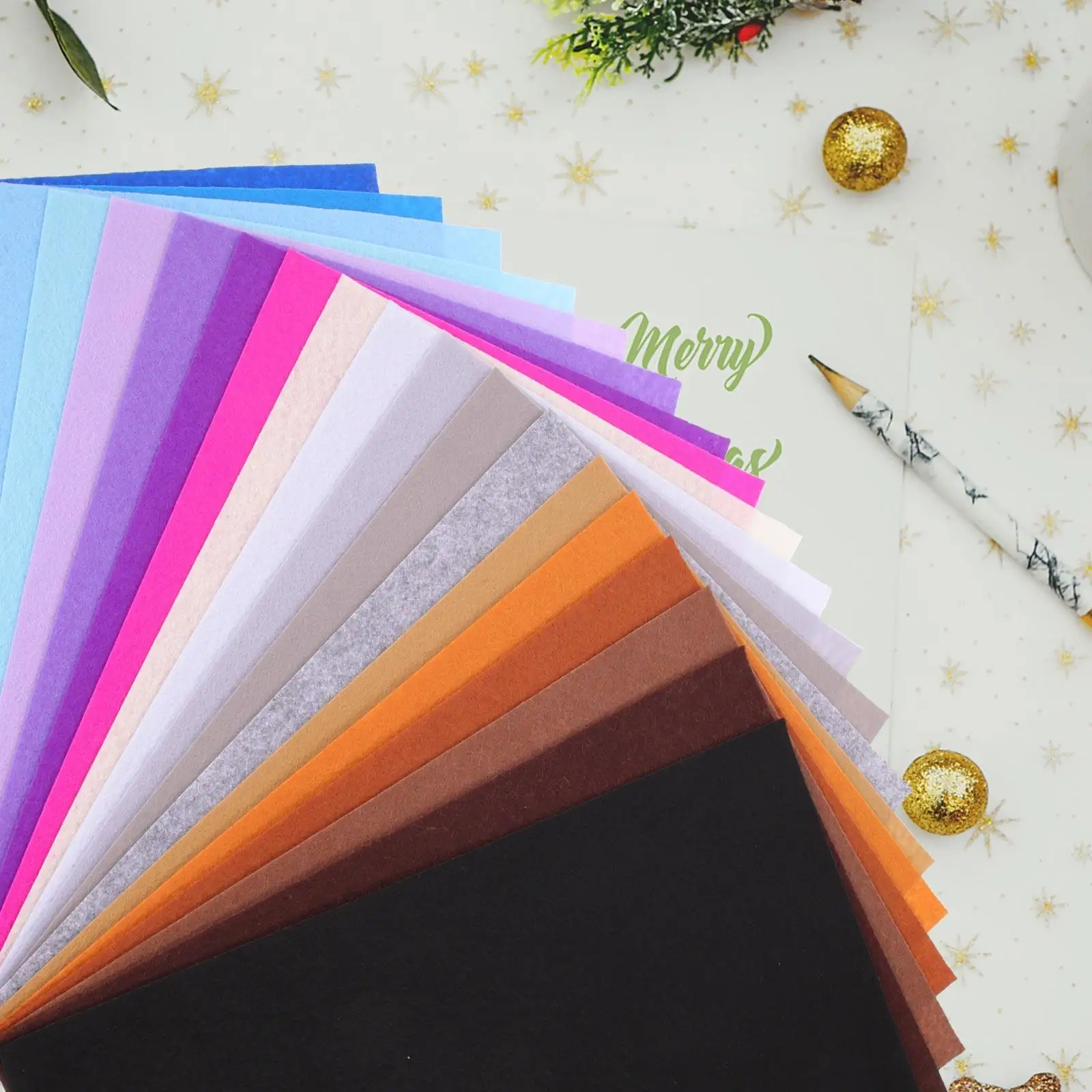 

40Pcs Felt Fabric Sheets DIY Craft Felt Cloth Colorful Patchwork Sewing Handmade Kindergarten Creative Supplies