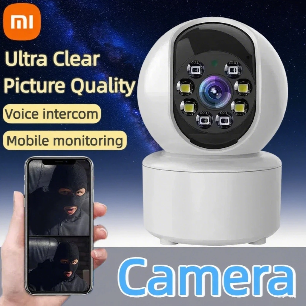

Умная вращающаяся камера Xiaomi 4K HD, Wi-Fi, 2-сторонний аудиомонитор ночного видения, AI, защита обнаружения человека, IP-камера, 2025 НОВИНКА