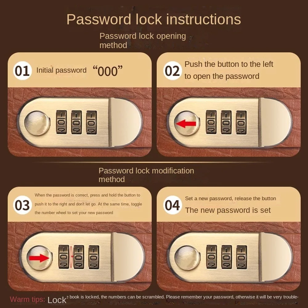 Con blocco password Raccoglitore per risparmiare denaro Manuale di risparmio Raccoglitore economico in finta pelle di coccodrillo PU con buste per contanti con serratura
