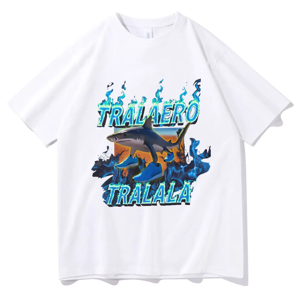 

Fashion Tralalero Tralala Funny Shark with Shoes Meme T Shirts Men Casual Humor T-shirt Man Gothic Vintage Short Sleeve Tshirt