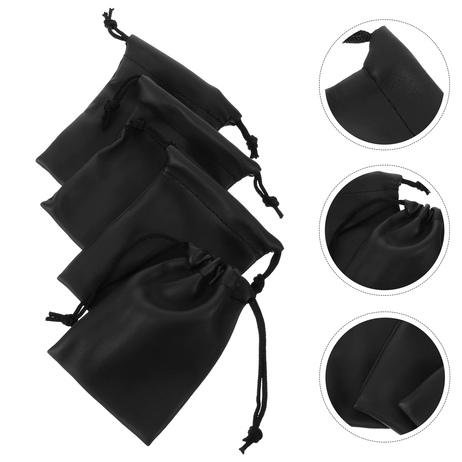 

4 Pcs Microphone Bag Pu Protective Holder Travel Carrying Case Compact Portable Mini Size Splashproof Dirtproof Storage