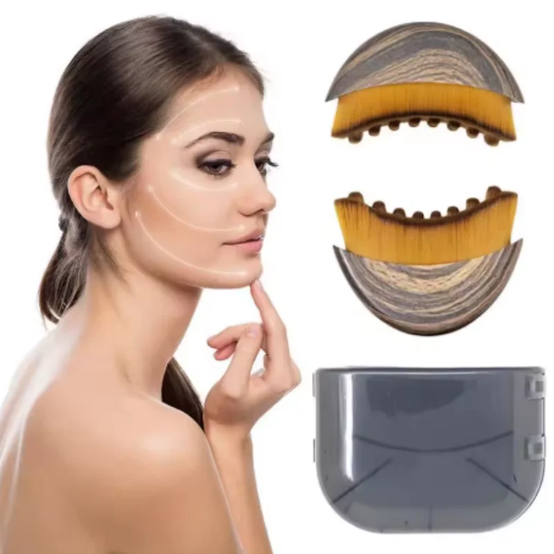 Escova de contorno facial linfático, projetada ergonomicamente para se ajustar ao massageador de drenagem para o rosto com precisão.