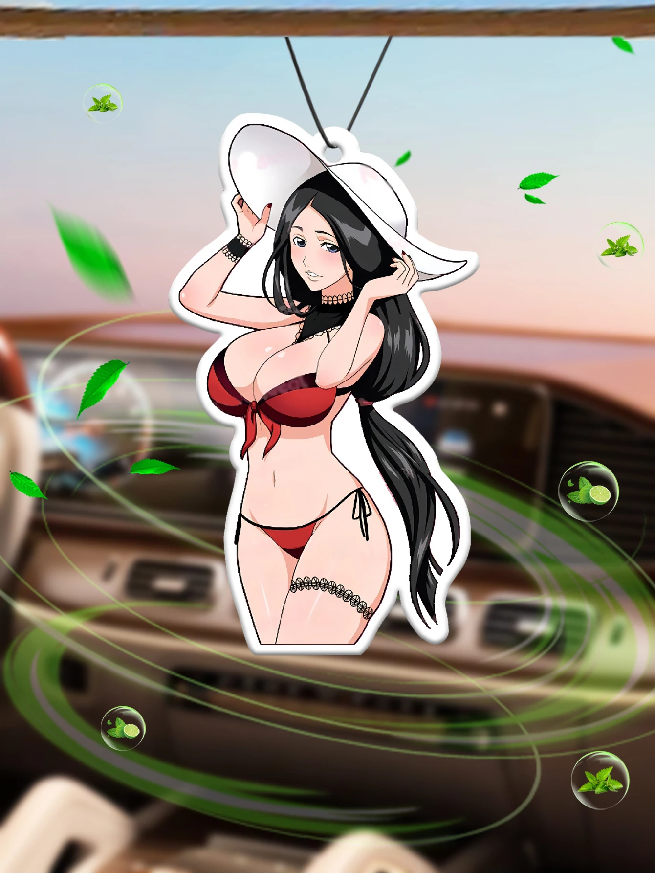 Hilton (Hotel Scent) 	 Sexy Bikini Japanese Anime Car Fragrance, Imported Natural Air Purifying Car Perfume, Car Air Freshener, Car Rearview Mirror Hanging Fragrance, Car Interior Deodorizer, Long-Lasting Fragrance, Unisex, Creative Natural Scent, Air Purifying Car Interior Atmosphere Fragrance, Five-Star Hotel Scent, Specially Customized Fragrance, Luxury-Grade Fragrance.