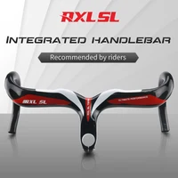 Manillar de bicicleta de carretera de carbono RXL SL, manillar de bicicleta brillante 3K, manillares y vástago integrados ultraligeros, manillar de caída de carbono
