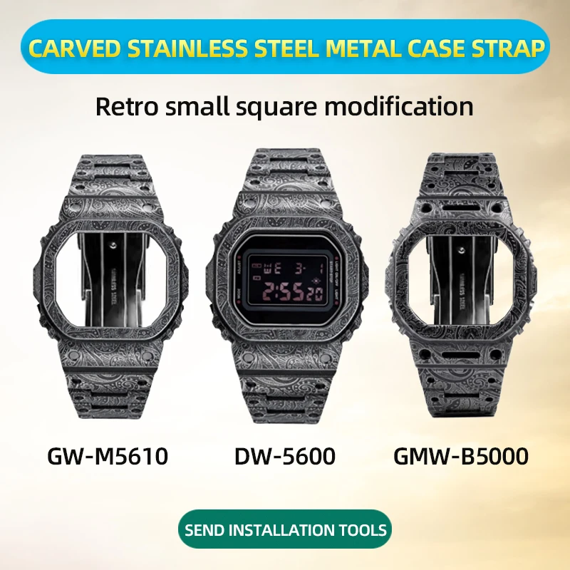 5600/5000 Metal strap Watch Case Bezel Frame For Casio G-Shock DW-5600 GW-M5610 GMW-B5000  Mod Kit Retro Style Watch accessories