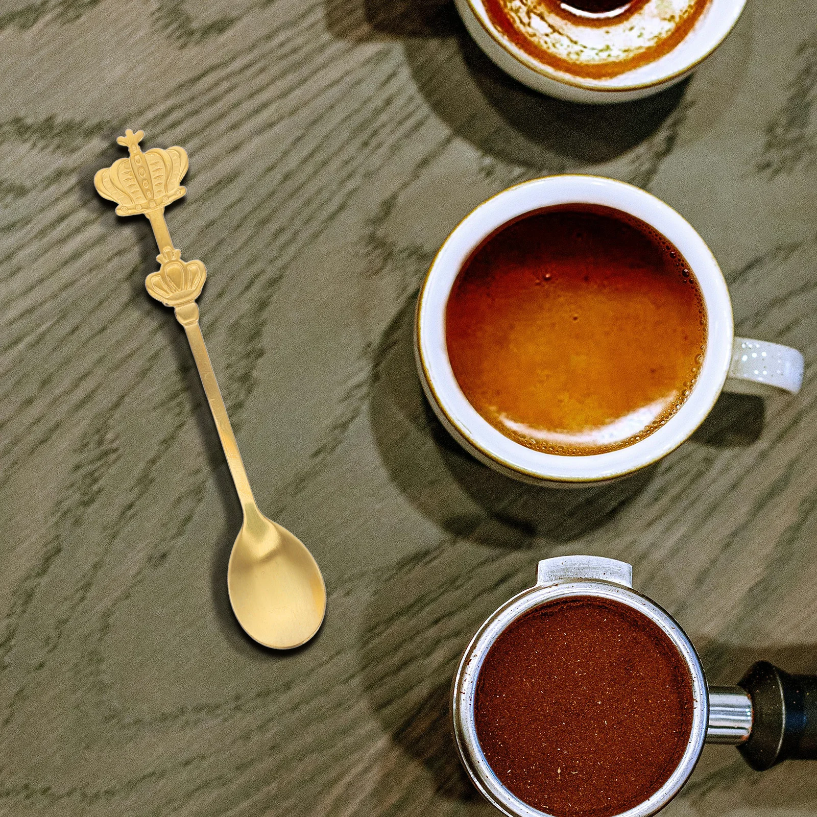 

10Pcs Stainless Steel Crown Coffee Spoons Mini Small Spoons for Coffee Bar Tea Party Dessert Hot Cocoa Spoon Set