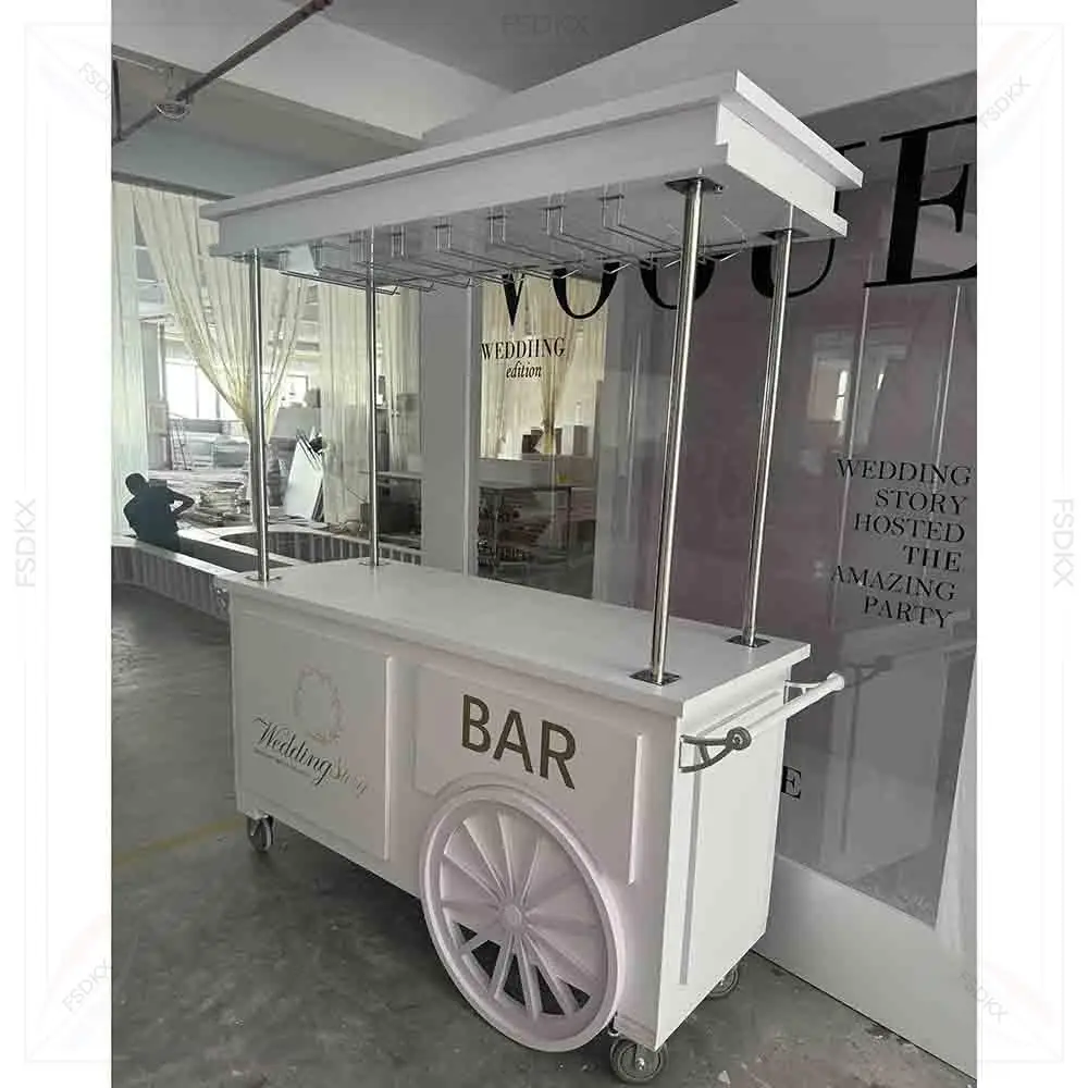 FSDKX New Design Wedding PVC Acrylic Sweet Cart Candy Dessert Cart for Sale view 5
