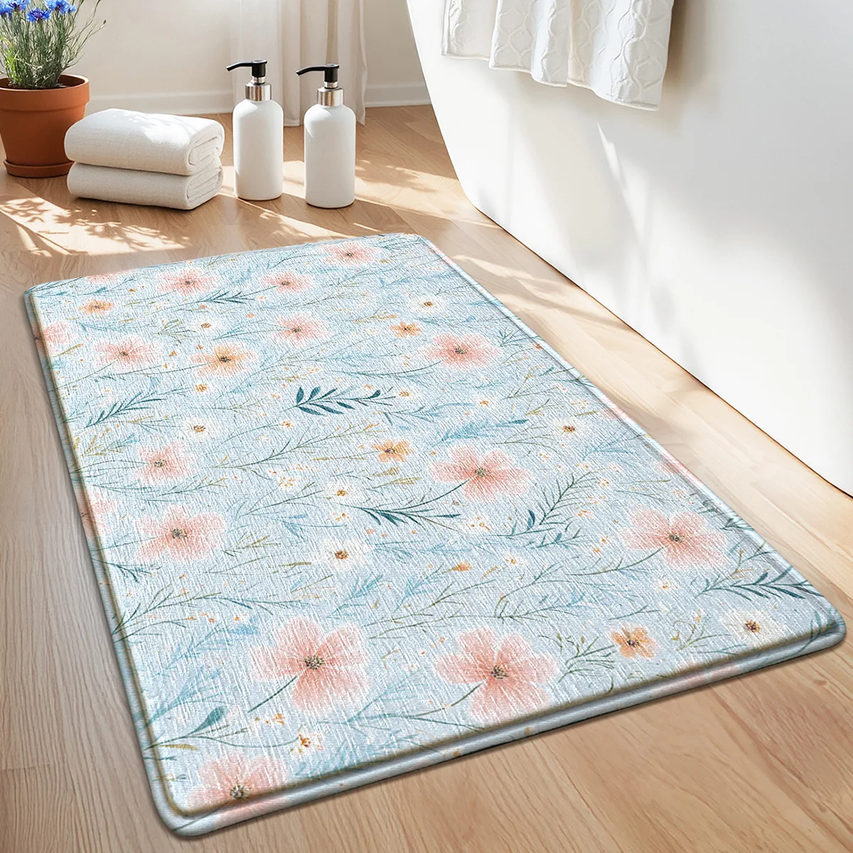 

Non-Slip Bathroom Floor Mat - Ultra Absorbent Quick-Dry Rug for Toilet/Shower, Nordic Style Door Mat