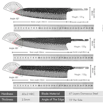TURWHO 1-10件套日式廚刀坯料 DIY大馬士革鋼VG10刀芯廚房刀具套裝 刀具製作工具 無刀柄 10 最佳銷售 刀坯 - №8