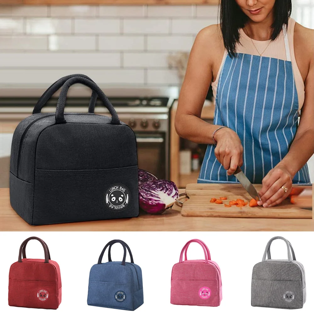 

Insulated Thermal Lunch Bag Women Kids Cooler Portable Eco Handbags Box Canvas Tote Bags Organizer Food Picnic Packet for Work