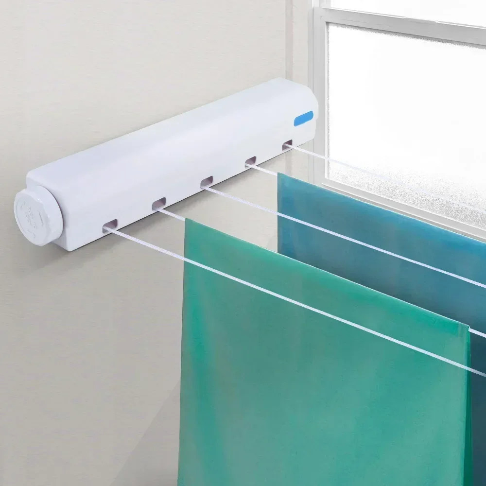 

Retractable Indoor Clothesline Drying Hanger Wall Mounted Clothes Drying Rack Bathroom Invisible Clothesline